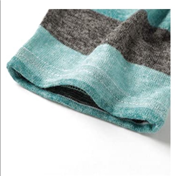 NWT Myobe 3/4 sleeve printed blue stripe cardigan - Picture 6 of 16